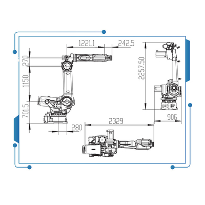Robot xử lý công việc nặng công nghiệp Robot 6 trục Trung Quốc GBS165-K3200 với tay cầm
