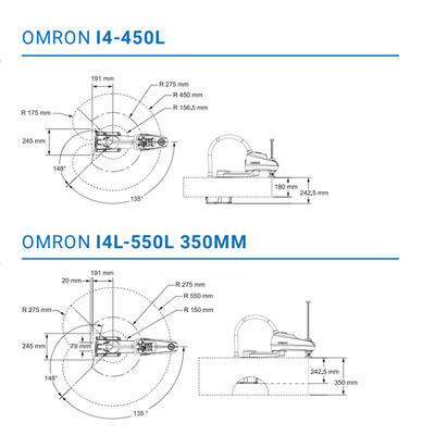 Robot tốc độ cao OMRON I4-450L 4 trục Scara cho ngành công nghiệp 3C