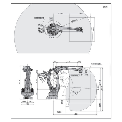 Kawasaki Robot CP500L 6axis có kẹp để xử lý và xếp dỡ cánh tay robot