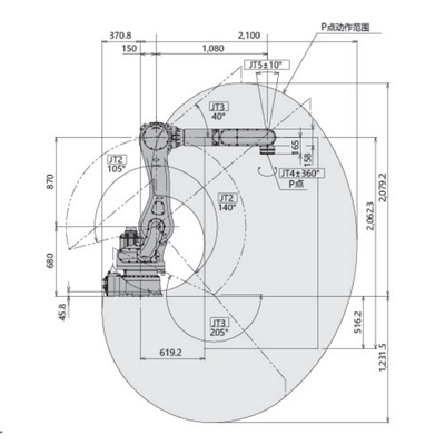 Kawasaki Robot RD080N Cnc 6 trục Cánh tay robot để xếp dỡ với tải trọng 80KG