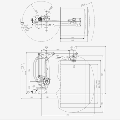 Robot đóng gói Hyundai HP160 Arms 160KG Trọng tải 3128 Tiếp cận với Gripper