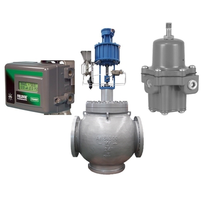Van điều khiển lưu lượng với Bộ định vị van Fish-er DVC2000 và Bộ điều chỉnh bộ lọc 67CFR
