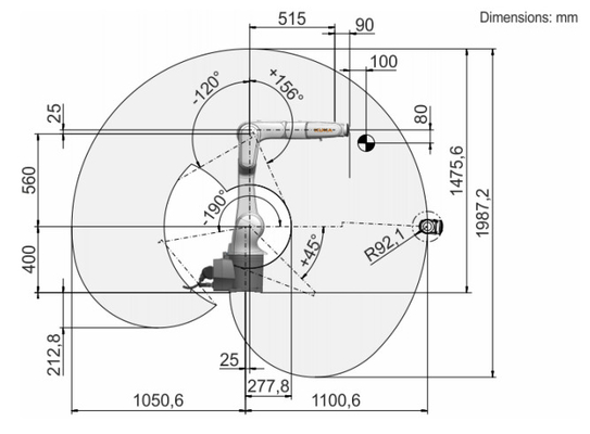 GBS KR10 R1100-2 KUKA Robot công nghiệp Đường ray tuyến tính cho cánh tay robot hàn