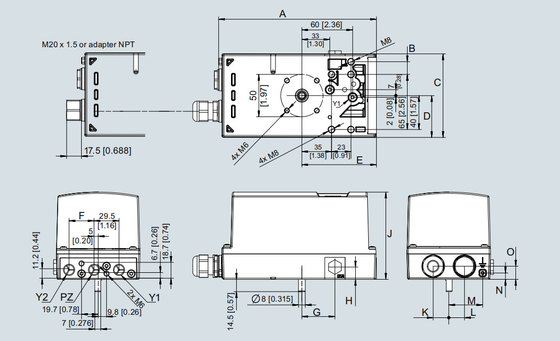 Bộ định vị khí nén điện tử vỏ nhôm SIPART PS2 của Siemens cho van điều khiển lưu lượng