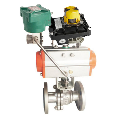 Van điều khiển Trung Quốc với bộ truyền động khí nén và van điện từ Asco 8210G và công tắc hành trình westlock 2200