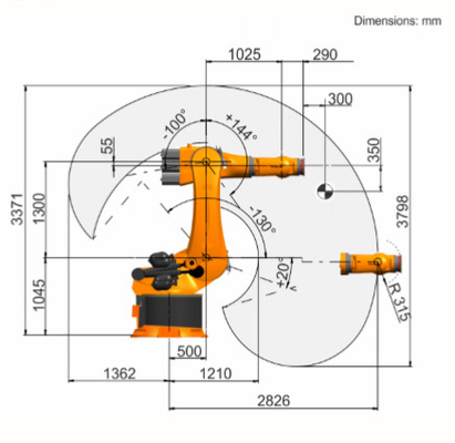 Rô-bốt vạn năng KR 360 R2830 có súng hàn điểm Cánh tay rô-bốt công nghiệp KUKA