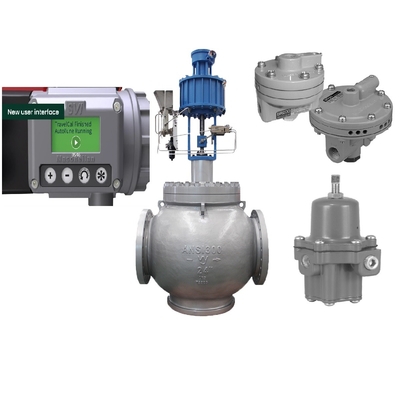 Van ABM của Trung Quốc Bộ định vị Masoneilan SVI3 Bộ tăng áp BR400 và Bộ điều chỉnh Fisher 67CFR có bộ lọc cho van điều khiển lưu lượng