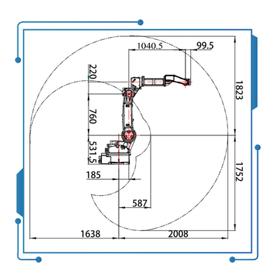 Trung Quốc Robot hàn hồ quang GBS GBS6-C2080 Cánh tay robot 6 trục Với máy hàn Megmeet CM350
