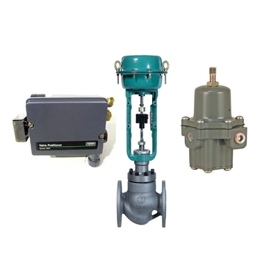 Van điều khiển lưu lượng khí nén với bộ định vị van Fisher 3661 và bộ điều chỉnh bộ lọc 67CFR