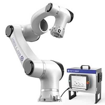 HAN'S E5 với tải trọng 5kg như một robot hợp tác với CNGBS Robot Gripper để tải và dỡ