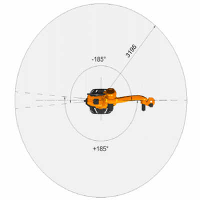 Cánh tay robot công nghiệp 6 trục KR 120 R3200 PA Kuka với Bộ kẹp CNGBS OEM làm thiết bị xử lý vật liệu Robot xếp hàng