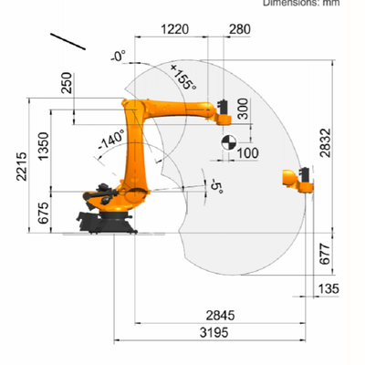 KUKA KR 180 R3200 PA Lượng hữu ích 180kg Với GNGBS Robot Gripper Cho Nhà máy Là Robot Palletizing