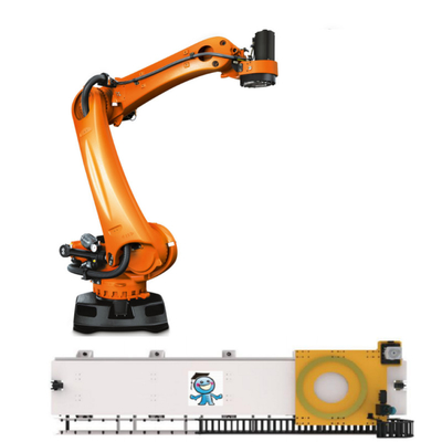KUKA Palletizing Robot KR 240 R3200 PA Với đường ray hướng dẫn CNGBS như cánh tay robot công nghiệp Palletizer tự động
