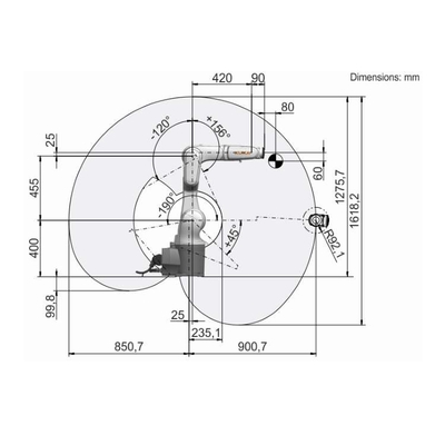 Kuka Robotic Arm 6 Axis KR 6 R900-2 với CNGBS Robot Gripper cho Robot tự động chọn và đặt