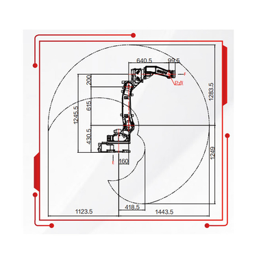 Bàn tay robot hàn tự động SF6-C1400 với đuốc hàn với tầm 1440MM