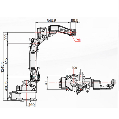 Bàn tay robot hàn tự động SF6-C1400 với đuốc hàn với tầm 1440MM