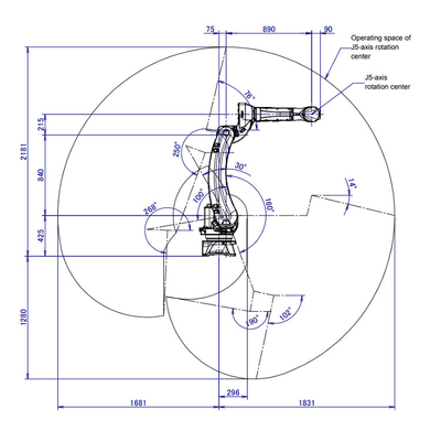 6 trục Industrial Fanuc Robot Arm M-20iD/25 với CNGBS Robot Positioner cho hàn