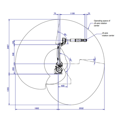 M-10iD / 8L Fanuc Robot Arm với 2032MM Reach Of 6 Axis Robot Arm với CNGBS Dressing Pack cho hàn