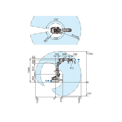 GP12 Industrial Yaskawa Robot Arm với tải trọng 12KG như 6 trục Robot Arm cho chọn và đặt