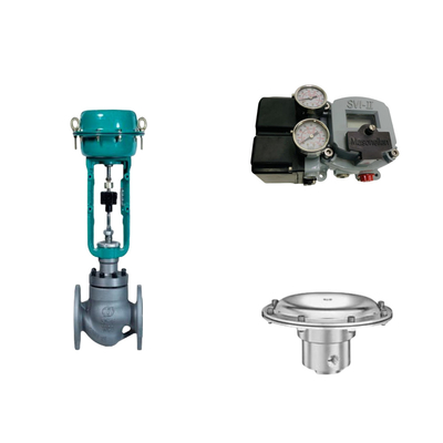 Van điều khiển khí nén với Masoneilan SVI2-21113111 Positioner Và Tescom 44-4600 áp suất điều chỉnh van