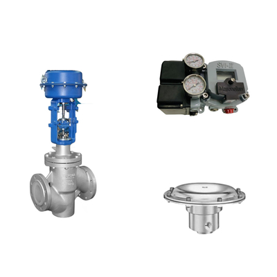 Van điều khiển khí nén với Masoneilan SVI2-21113111 Positioner Và Tescom 44-4600 áp suất điều chỉnh van