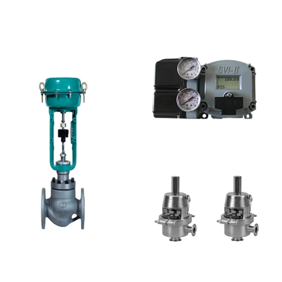 Van điều khiển khí nén với Masoneilan SVI2-21123111 Positioner Và Fisher SR5 áp suất điều chỉnh van