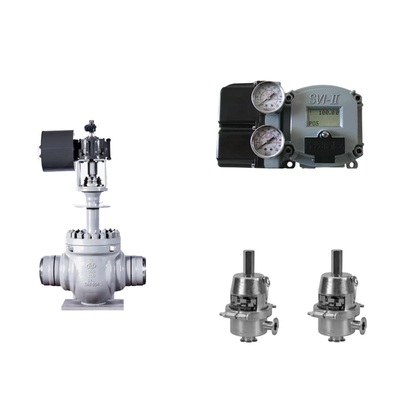 Van điều khiển khí nén với Masoneilan SVI2-21123111 Positioner Và Fisher SR5 áp suất điều chỉnh van