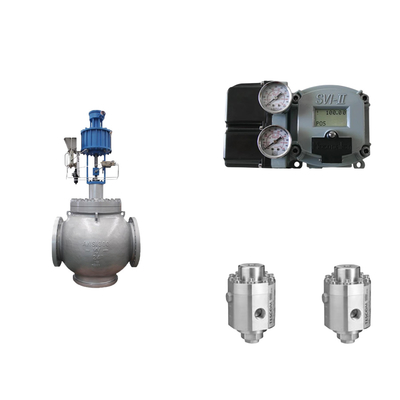 Van điều khiển khí nén với Masoneilan SVI2-21123111 Positioner Và Tescom 26-1100 áp suất điều chỉnh van
