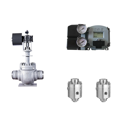 Van điều khiển khí nén với Masoneilan SVI2-21123111 Positioner Và Tescom 26-1100 áp suất điều chỉnh van