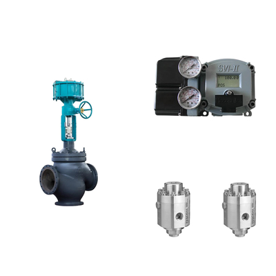 Van điều khiển khí nén với Masoneilan SVI2-21123111 Positioner Và Tescom 26-1100 áp suất điều chỉnh van