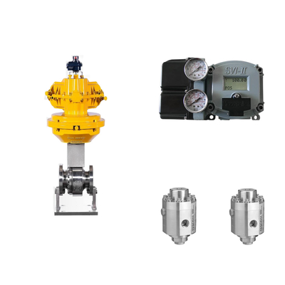 Van điều khiển khí nén với Masoneilan SVI2-21123111 Positioner Và Tescom 26-1100 áp suất điều chỉnh van