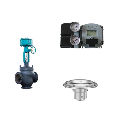 Pneumatic Control Valve với Masoneilan SVI2-21123111 Positioner Và Tescom 44-4600 áp suất điều chỉnh van
