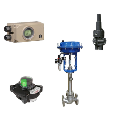 Pneumatic Control Valve With Samson 3730-3 Positioner And Fisher 377 Pressure Sensing Trip Valves And Limit Swith Ventil điều khiển khí nén với thiết bị định vị và Fisher 377 Pressure Sensing Trip Valves And Limit Swith