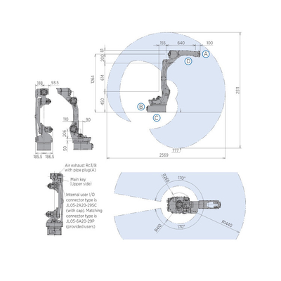 GP12 Industrial Yaskawa Robot Arm với CNGBS Robot Cover như 6 axis Robot Arm để xử lý