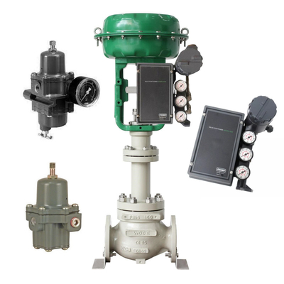 Chính xác throttling Fisher 3620J Định vị van điện khí nén với Fisher điều chỉnh và van điện tử ASCO