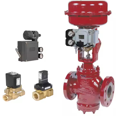 Pneumatic kiểm soát van với cá-Er 3582I và Masoneilan điều chỉnh và van điện tử Burkert cho van bóng trong kho