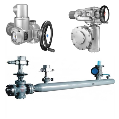Kiểm soát áp suất / Dòng chảy Trượt với động cơ điện Auma SA / SQ và hộp số đa xoay GK / GST / GHT
