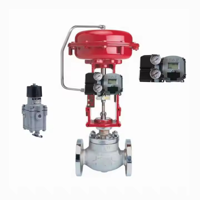 Van điều khiển dòng chảy với máy định vị van Masoneilan SVI2 AP-21113111 Và 78-40 Máy điều chỉnh bộ lọc không khí Nhà cung cấp cổ phiếu cho van