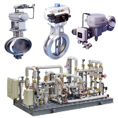 Áp lực / kiểm soát dòng chảy Skid KOSO 710E/720E van bướm và 6500RA Pneumatic Actuator và EPB811 Valve Positioner Set