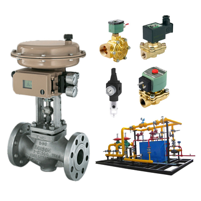 Samson 3241 Ventil điều khiển quả cầu của lớp áp suất ANSI 300 và thép không gỉ cho van với van điện tử ASCO