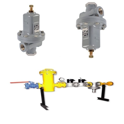 Máy phun khí tự nhiên được trang bị bộ điều chỉnh áp suất Emerson Fisher MR95/MR95L/MR95H và máy đo áp suất WIKA