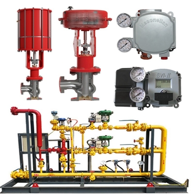Máy phun chuyển động Valve Skid Masoneilan 71000 Control Valve 87/88 Actuator SVI FF/SVI-3 ACSO Solenoid Valve SMC Voltage Regulator