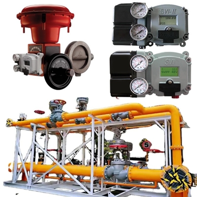 Van khí tự nhiên Skid Masoneilan 37002 Series Butterfly Control Valve SVI2 SVI3 4700E Valve Positioner 496 Rotary Switch