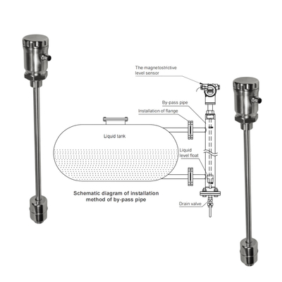 Máy truyền nồng độ thép không gỉ FeeJoy FJM-L Máy truyền nồng độ magnetostrictive cho thùng lưu trữ