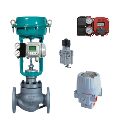 Ventil hướng dẫn đầu góc thẳng với thiết bị định vị van Masoneilan SVI2 và bộ điều chỉnh 78-40 thích hợp cho điện năng