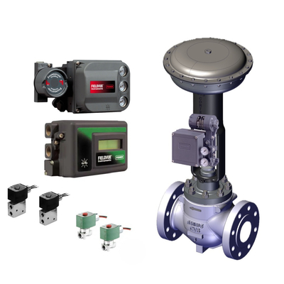 Pneumatic Control Valve VRG Linear Control Valve Fisher DVC6200 Positioner Controller Asco Solenoid Valve cho khí tự nhiên