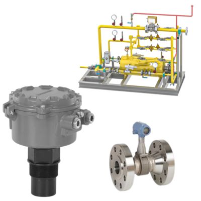 Valve switching device with Rosemount 8800 Vortex Flowmeter and 3100 Smart Ultrasonic Level Transmitter