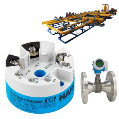 Đồng hồ đo lưu lượng xoáy Proline Prowirl O 200 của Endress+Hauser và bộ phát nhiệt độ ITEMP TMT82 HART 7 với cụm van điều khiển lưu lượng