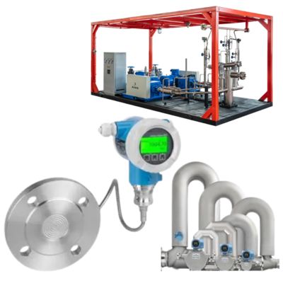 Bộ điều chỉnh giảm áp suất với máy đo dòng chảy xoáy Endress+Hauser Proline Prowirl D 200 và bộ truyền áp Cerabar PMP71B