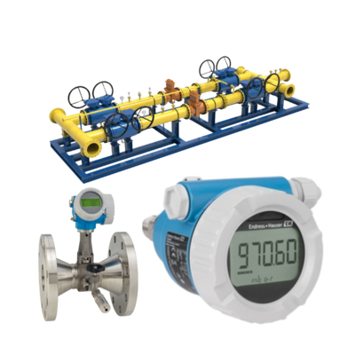 Máy phun khí tự nhiên được trang bị một máy đo lưu lượng Endress+Hauser Proline Prowirl R 200 và bộ truyền áp suất Deltabar PMC51B.